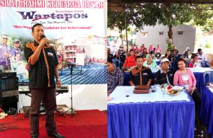 Pimred, Syamsul Hadi P saat memberikan sambutan. Berbaur bersama undangan.