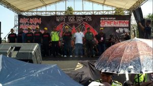 OM. Monata di Gedangan Sidayu, PAM Oleh Polri diperkuat TNI.