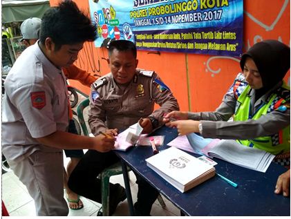 Giat operasi yang dilaksanakan Satlantas Polres Probolinggo kota, juga menyisir kalangan pelajar