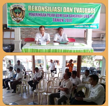 Saat kegiatan rekonsiliasi dan evaluasi penerimaan Pajak PBB-P2 di Kec Gemarang.